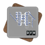 DFW Airport Diagram - Hardboard Coaster Set - 4pcs